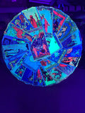 Classic Rider Waite Tarot Card Deck Bamboo Parasol – UV Blacklight Reactive, The High Priestess, The Magician & More Festival Sun Protection