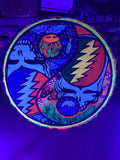 Night And Day Yin Yang UV Reactive / Blacklight Parasol – Hippie Art, Psychedelic Festival Accessory