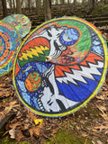 Night And Day Yin Yang UV Reactive / Blacklight Parasol – Hippie Art, Psychedelic Festival Accessory