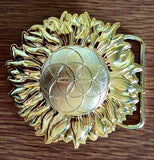 Sacred Geometry Belt Buckle Sunflower