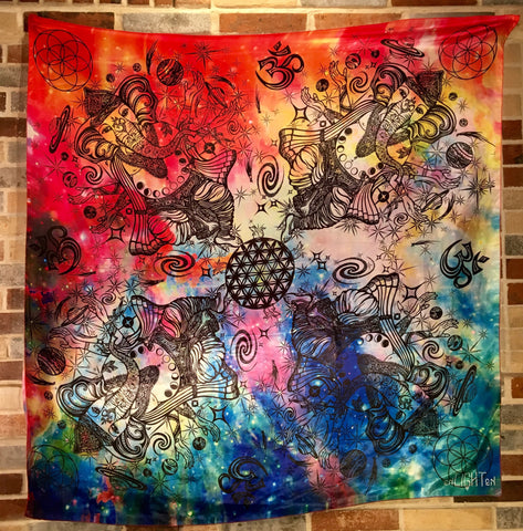 Ganesh Balance Sacred Geometry Tapestry