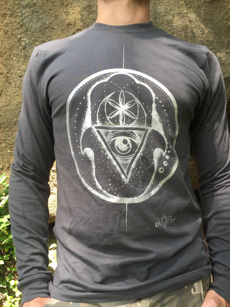 Hamsa Organic Cotton Long Sleeve Seeds Of Life Sacred Geometry Shirt –  Enlighten Clothing