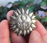 Earth Day, Seize The Day Antique Gold Lapel Pin