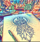 Crystal Cactus Pendant / Hand Drawn Design By Melanie Bodnar / Enlighten Clothing Co. / Cactus Jewelry/ Crystal Jewelry