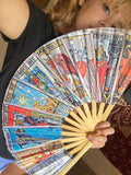 Tarot Fan Version 2 – Large Festival Hand Fan – Tarot Card Design by Enlighten Clothing Co.