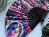 Alien Cat Hand Fan – Festival Fashion, Small Hand Fans, Unique Cat Art, Silent, Lightweight, Portable, Eco-Friendly Wholesale Fans Lot