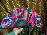 Alien Cat Hand Fan – Festival Fashion, Small Hand Fans, Unique Cat Art, Silent, Lightweight, Portable, Eco-Friendly Wholesale Fans Lot