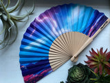 Lightning On The Beach Hand Fan – Lightning Bolt Design, Silent, Lightweight, Perfect for Festivals, Summer Fashion, Unique Beach Accessory