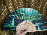 Mushroom Garden Hand Fan – Silent, Lightweight, Hand-Painted, Festival Accessory, Nature-Inspired Art, Eco-Friendly