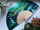 Mushroom Garden Hand Fan – Silent, Lightweight, Hand-Painted, Festival Accessory, Nature-Inspired Art, Eco-Friendly