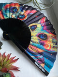 Alien Cat Hand Fan – Festival Fashion, Small Hand Fans, Unique Cat Art, Silent, Lightweight, Portable, Eco-Friendly Wholesale Fans Lot