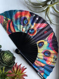 Alien Cat Hand Fan – Festival Fashion, Small Hand Fans, Unique Cat Art, Silent, Lightweight, Portable, Eco-Friendly Wholesale Fans Lot