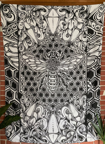 Tapestry / Bee Art / Crystal Art / Festival Tapestry