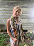 Pashmina / Sun And Luna Moth Pashmina / Original Art By Melanie Bodnar / Festival Pashmina / Enlighten Clothing Co