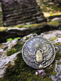 Scarab Seed Of Life Pendant, Hand Drawn Design By Enlighten Artist Melanie Bodnar. Original Sacred Geometry Pendant By Enlighten.