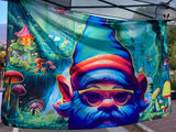 Gnome Fairy Fantasy Tapestry – Original Artwork by Justin Chamberlain, 4x6 ft, Sublimated Polyester, Fantasy Art Wall Decor with Grommets