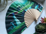 Mushroom Garden Hand Fan – Silent, Lightweight, Hand-Painted, Festival Accessory, Nature-Inspired Art, Eco-Friendly