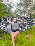 Cicada Mandala Hammock – Double Ply, Hand-Drawn Design by Melanie Bodnar, Sublimated Festival Gear, Easy Setup with Carabiners & Ropes