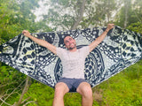 Cicada Mandala Hammock – Double Ply, Hand-Drawn Design by Melanie Bodnar, Sublimated Festival Gear, Easy Setup with Carabiners & Ropes