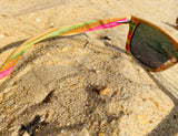 Rainbow Wooden Engraved Sunglasses - Botanical Omniscience – Limited Edition by Enlighten Clothing Co.