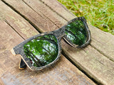 Zebra Engraved Wooden Sunglasses - Hives Mind – Limited Edition by Enlighten Clothing Co.