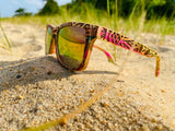 Rainbow Wooden Engraved Sunglasses - Botanical Omniscience – Limited Edition by Enlighten Clothing Co.