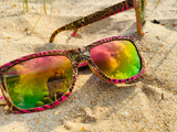 Rainbow Wooden Engraved Sunglasses - Botanical Omniscience – Limited Edition by Enlighten Clothing Co.