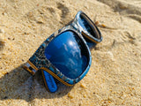 Blue Engraved Wooden Sunglasses - Crystal Ratio – Limited Edition by Enlighten Clothing Co.