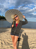 Star Field High Visibility Bamboo Parasol, Great For Raves, Music Festivals, And All Outdoor Events / Enlighten Clothing Co