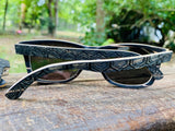 Zebra Engraved Wooden Sunglasses - Hives Mind – Limited Edition by Enlighten Clothing Co.