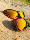 Red Engraved Wooden Sunglasses - Ascension – Limited Edition by Enlighten Clothing Co.