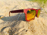 Red Engraved Wooden Sunglasses - Ascension – Limited Edition by Enlighten Clothing Co.