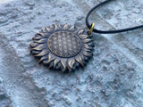 Sunflower Of Life Pendant Original Sacred Geometry Jewelry by Enlighten