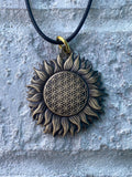 Sunflower Of Life Pendant Original Sacred Geometry Jewelry by Enlighten
