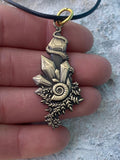 Crystal Ratio Ammonite Pendant By Enlighten Clothing Co Original Art By Melanie Bodnar / Crystal Jewelry