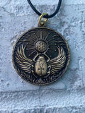 Scarab Seed Of Life Pendant, Hand Drawn Design By Enlighten Artist Melanie Bodnar. Original Sacred Geometry Pendant By Enlighten.