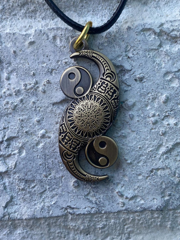Infinity Pendant Original Sacred Geometry Jewelry by Enlighten / Hand Drawn By Melanie Bodnar / Yin Yang / Crop circle / Mandala