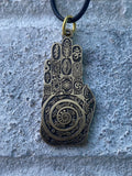 Palm Reader Pendant, Bares The Yin Yang, Om, Trinity, Sun, Moon, And Stars All Centered Around A Swirling Galaxy Palm