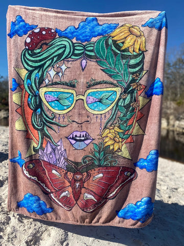 Caught A Vibe Blanket / Painting By Enlighten Artist And Co-Owner Melanie Bodnar.