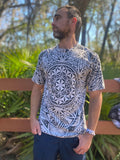 Flower Of Life All Over Print Shirt, Hand-Drawn Art, 100% Cotton Tee