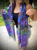 Pashmina / Jade Cicada Pashmina / Original Art By Melanie Bodnar / Festival Pashmina / Enlighten Clothing Co