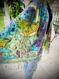 Pashmina / Rainbow Luna Pashmina / Original Art By Melanie Bodnar / Festival Pashmina / Enlighten Clothing Co