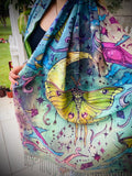 Pashmina / Rainbow Luna Pashmina / Original Art By Melanie Bodnar / Festival Pashmina / Enlighten Clothing Co