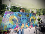 Pashmina / Rainbow Luna Pashmina / Original Art By Melanie Bodnar / Festival Pashmina / Enlighten Clothing Co
