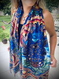 Pashmina / Paisley Giraffe Pashmina / Original Art By Melanie Bodnar / Festival Pashmina / Enlighten Clothing Co