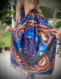 Pashmina / Paisley Giraffe Pashmina / Original Art By Melanie Bodnar / Festival Pashmina / Enlighten Clothing Co