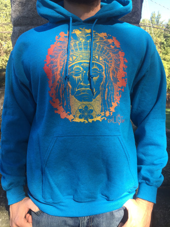 Hoodie Native Chief Sacred Geometry Clothing – Enlighten Clothing Co.