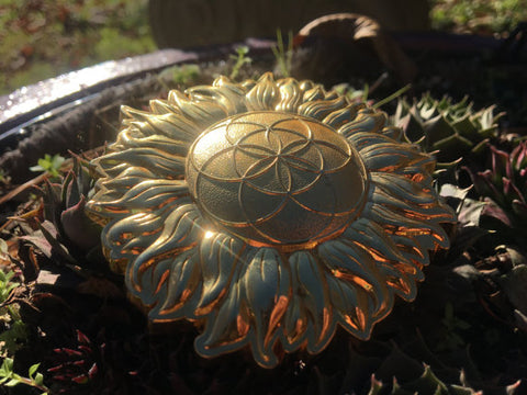 Sacred Geometry Belt Buckle Sunflower