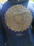 Elevation Sacred Geometry Gold Print Hoodie By I Am Electric