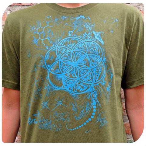 Molecule Flower Seed Of Life Tee Shirt